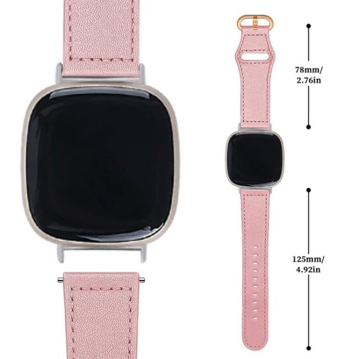 Classic Buckle Genuine Leather Watch Band, For Fitbit Versa 3 / 4 / Sense 2 – Bild 3