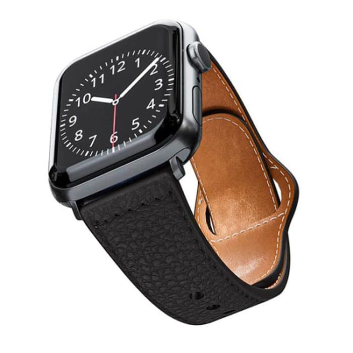 Reverse Buckle Litchi Genuine Leather Watch Band, For Apple Watch 46mm / 49mm / 45mm / 44mm, For Apple Watch 42mm / 41mm / 40mm / 38mm – Bild 8