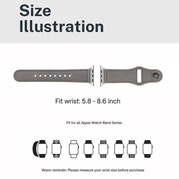 Reverse Buckle Litchi Genuine Leather Watch Band, For Apple Watch 46mm / 49mm / 45mm / 44mm, For Apple Watch 42mm / 41mm / 40mm / 38mm – Bild 6