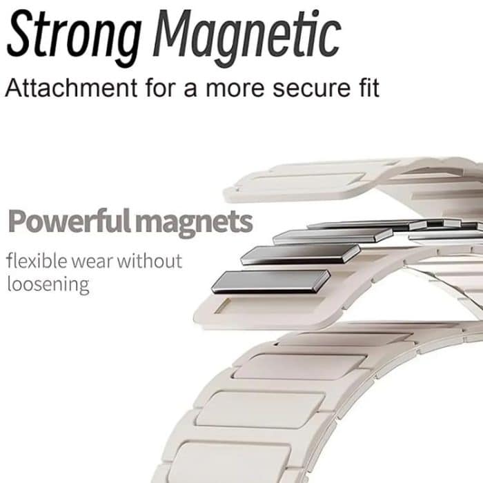 D-shaped Tri-beads Magnetic Silicone Watch Band, For Samsung Galaxy Fit3 – Bild 6