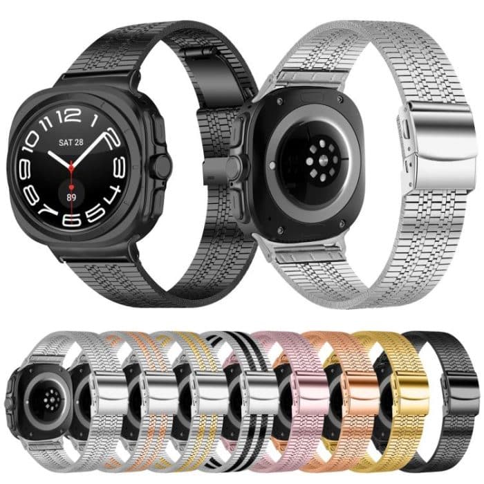 Turtle Buckle Five Beads Stainless Steel Watch Band, For Samsung Galaxy Watch Ultra 47mm / Ultra 2025 – Bild 2