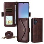 Multi-card Slots Crossbody Cowhide Leather Phone Case, For Samsung Galaxy A25e / A25 5G SC-53F, For Samsung Galaxy S25 FE 5G, For Samsung Galaxy A07 4G, For Samsung Galaxy A06 5G / 4G, For Samsung Galaxy A56 5G, For Samsung Galaxy A16 5G / 4G / A26 5G...