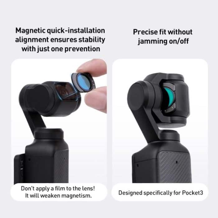 Für DJI Osmo Pocket 3 Kameraobjektivfilter, 0.72X Wide Lens, Black Mist 1/4, ND8, NIGHT, UV, Adjustable CPL, VND1-5, VND6-10, Adjustable STAR – Bild 4