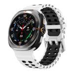 Ocean Two Color Dual-Row Hole Silver Buckle Silicone Watch Band, For Samsung Galaxy Watch Ultra / Ultra 2025