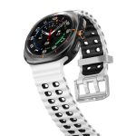 Ocean Two Color Dual-Row Hole Silver Buckle Silicone Watch Band, For Samsung Galaxy Watch Ultra / Ultra 2025 – Bild 7