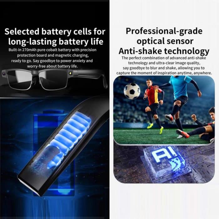 L802 Smart Glasses with 8MP HD Camera Video Recording WiFi Transmission Al Smart Voice Assistant Smart Wearable Headset – Bild 7