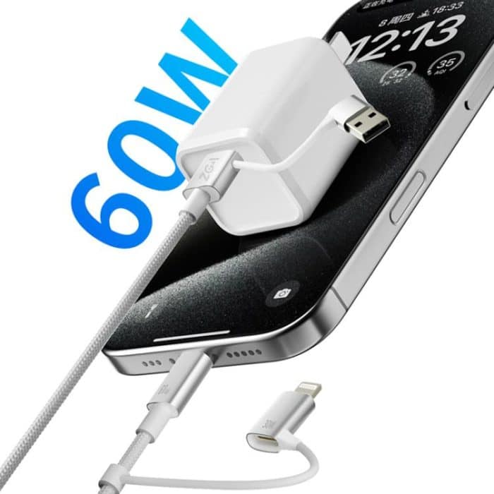 ZGA CB10 60W USB/Type-C to 8 Pin/Type-C 4 in 1 Fast Charging Data Cable, Length: 1.2m – Bild 2