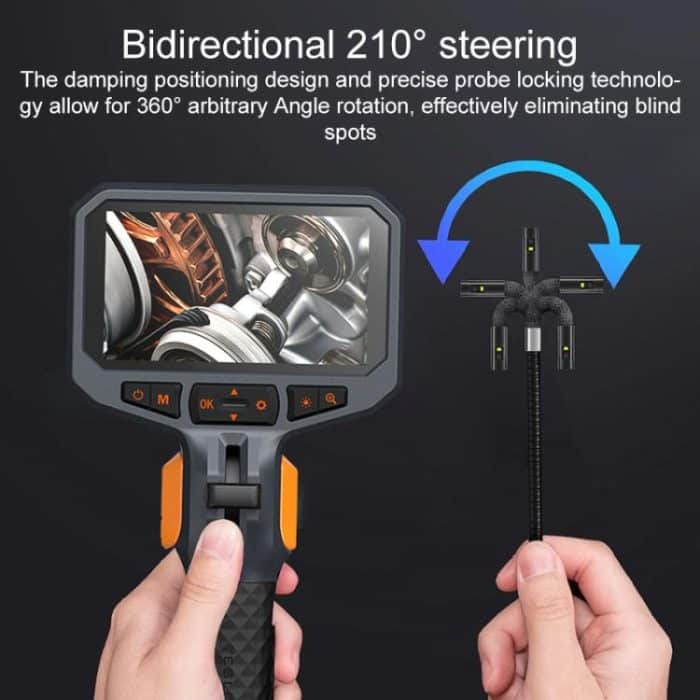 TESLONG TD450S 4.5 Inch Screen 210 Degree Bendable Industrial Endoscope 1.55m Length, 8.5mm Single Lens, 8.5mm Dual Lens – Bild 3