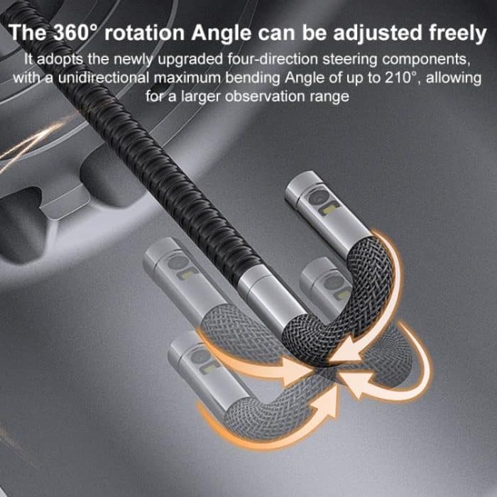TESLONG TF600 6 Inch Screen 360 Degree Steering Industrial Endoscope 1.55m Length, 3.9mm Single Lens, 6.5mm Single Lens, 6.5mm Dual Lens – Bild 5