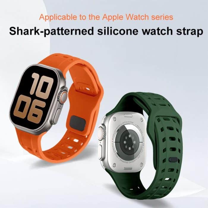 Shark Texture Holes Silicone Watch Band, For Apple Watch 46mm / 49mm / 45mm / 44mm – Bild 3