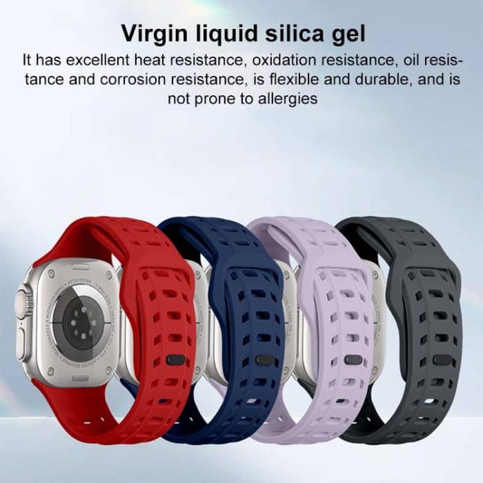 Shark Texture Holes Silicone Watch Band, For Apple Watch 46mm / 49mm / 45mm / 44mm – Bild 4