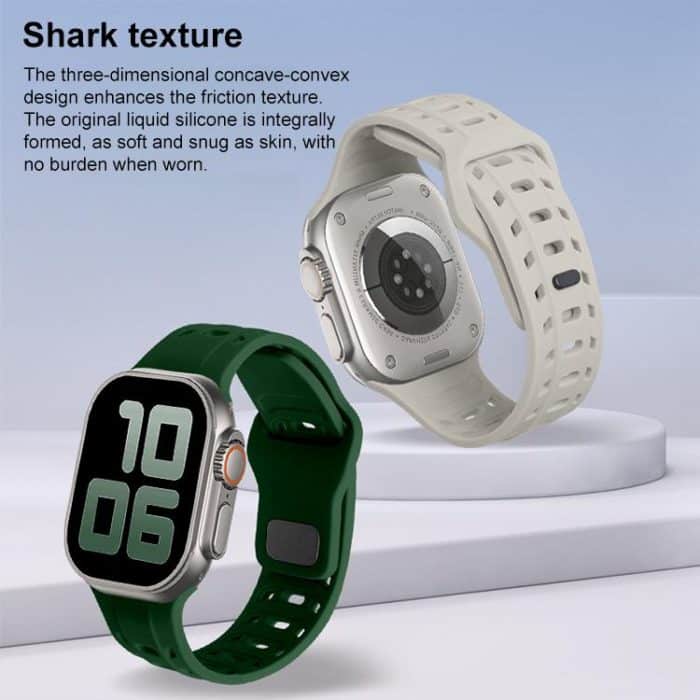 Shark Texture Holes Silicone Watch Band, For Apple Watch 46mm / 49mm / 45mm / 44mm – Bild 5