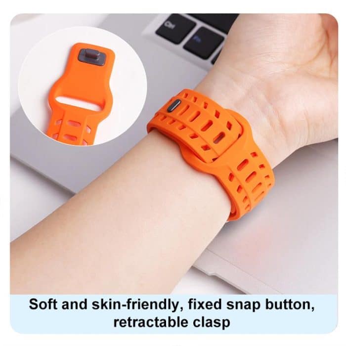 Shark Texture Holes Silicone Watch Band, For Apple Watch 46mm / 49mm / 45mm / 44mm – Bild 9