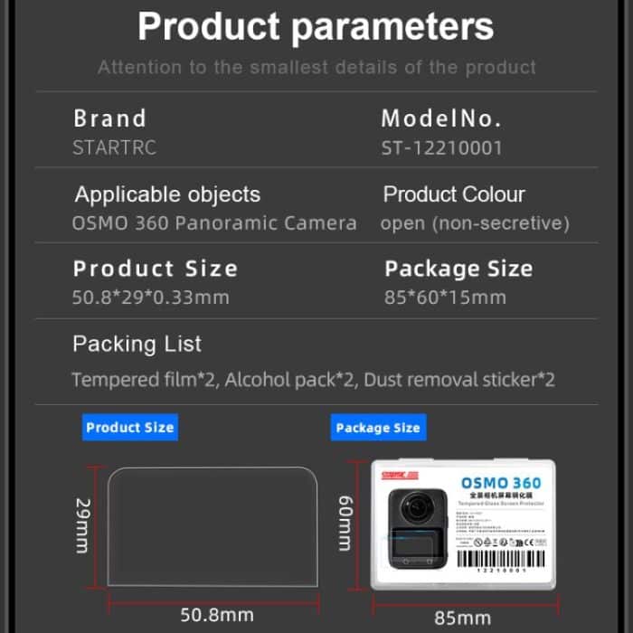 STARTRC 2pcs HD Screen Tempered Glass Films, For DJI Osmo 360 – Bild 11