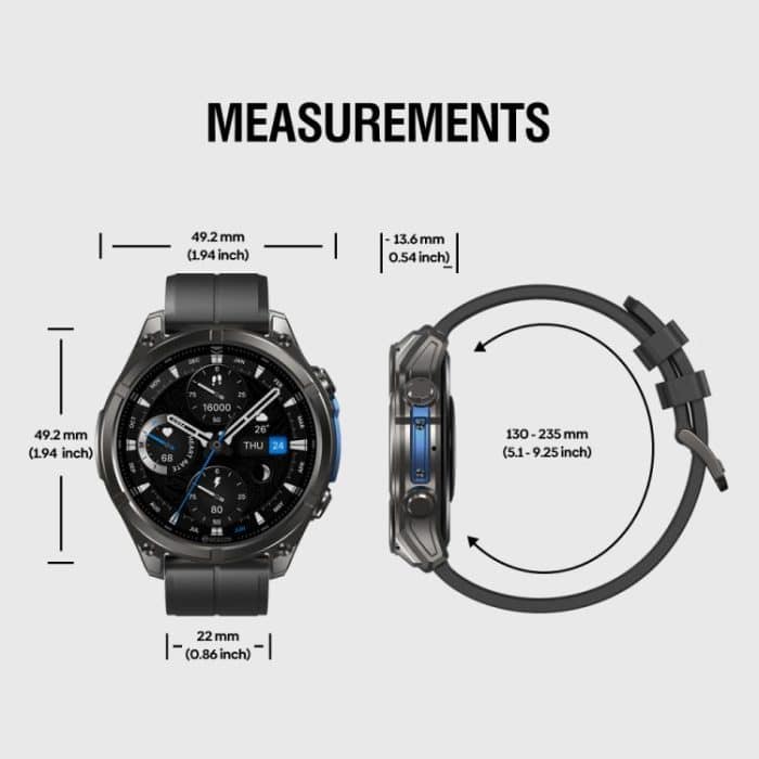 Zeblaze Vibe 8 Rugged Outdoor Smart Watch 1.43 inch Screen 5 ATM & IP69K Built-in Flashlight – Bild 12