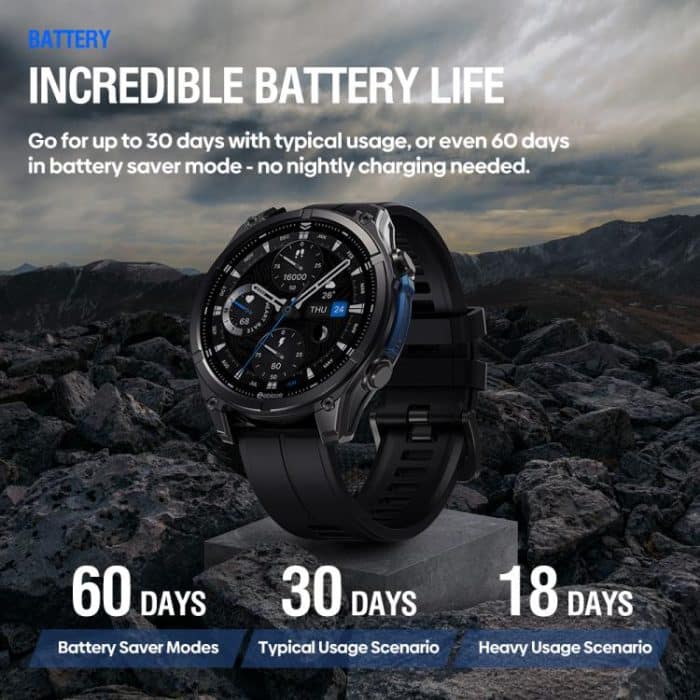 Zeblaze Vibe 8 Rugged Outdoor Smart Watch 1.43 inch Screen 5 ATM & IP69K Built-in Flashlight – Bild 9