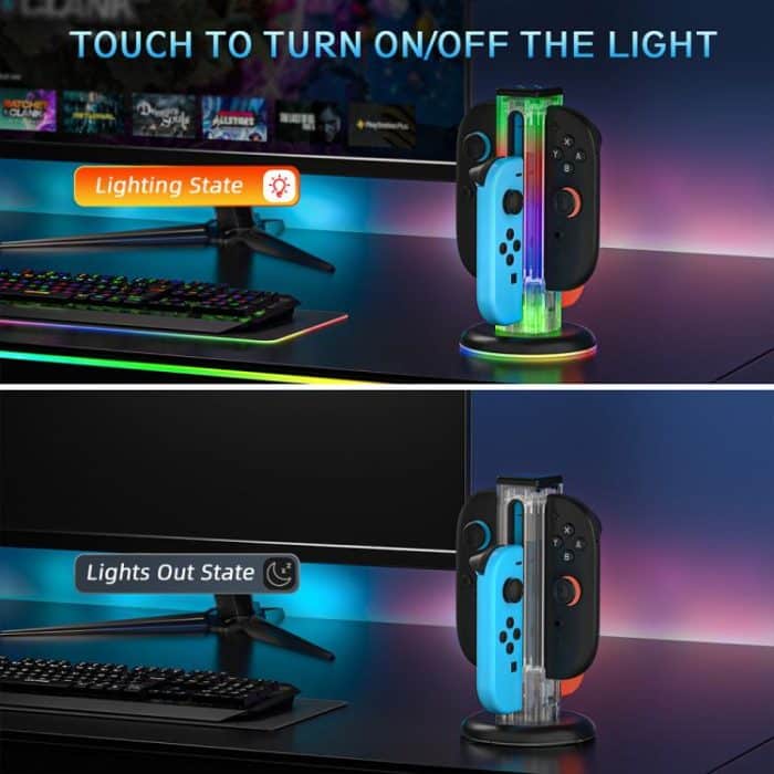 JYS NS2318 4 in 1 Game Controller Charging Dock with RGB Light, For Nintendo Switch 1 / 2, JYS-NS2318 – Bild 12