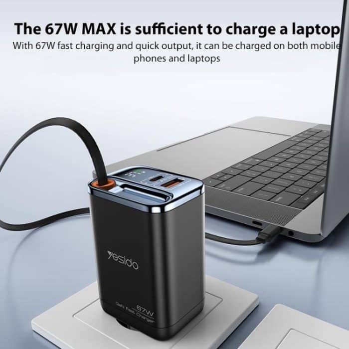 Yesido YC100 67W Fast Charger with Telescopic Type-C Cable – Bild 6