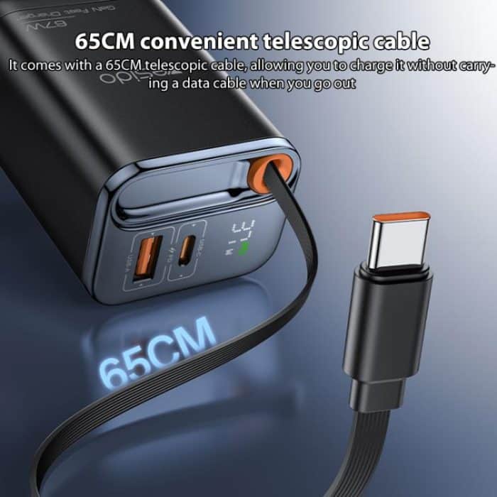 Yesido YC100 67W Fast Charger with Telescopic Type-C Cable – Bild 7