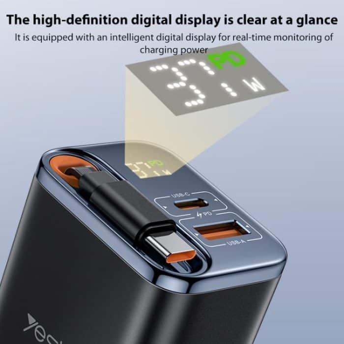 Yesido YC100 67W Fast Charger with Telescopic Type-C Cable – Bild 8