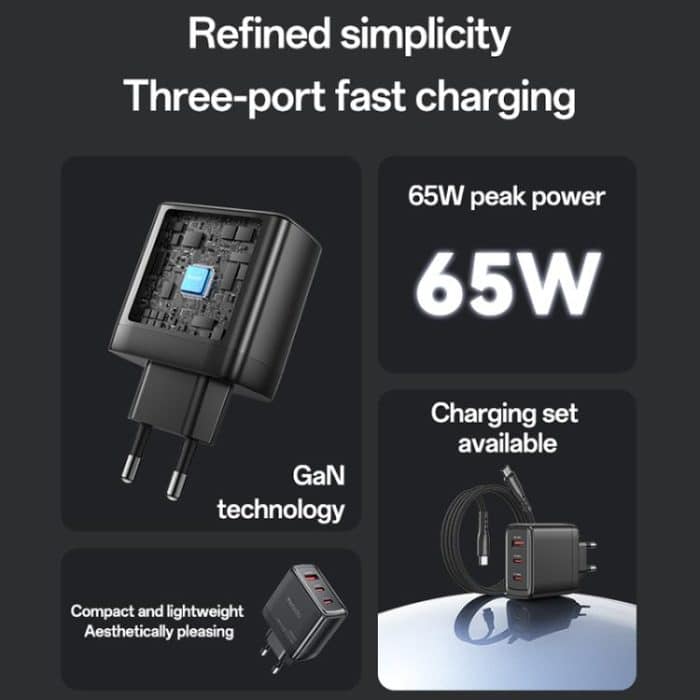 Yesido YC144 65W Three-port Fast Charger – Bild 4