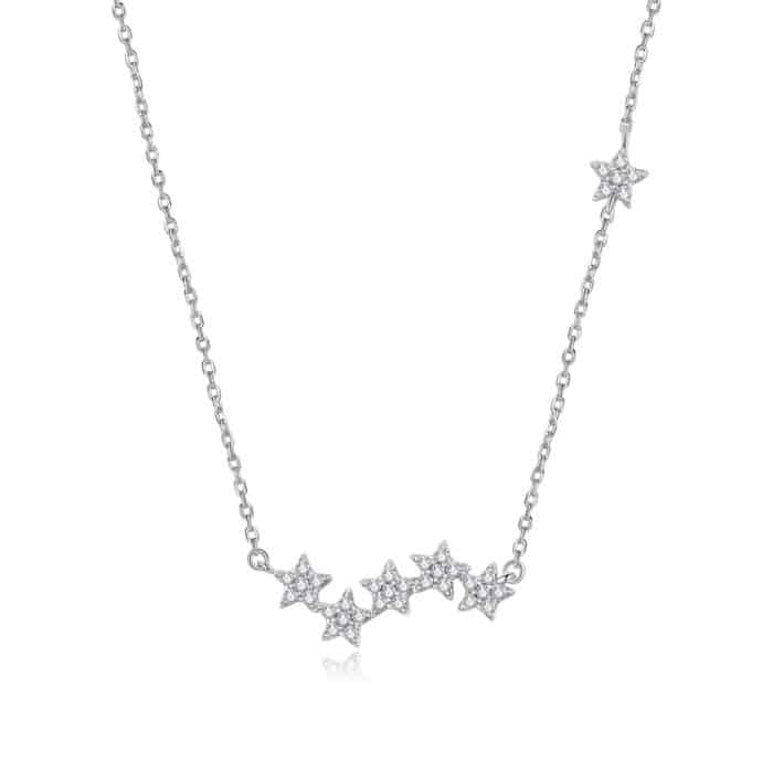 S925 Sterling Silber Brilliant Stars Frauen Nacklace Schmuck – Bild 1