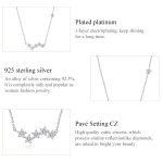 S925 Sterling Silber Brilliant Stars Frauen Nacklace Schmuck – Bild 5