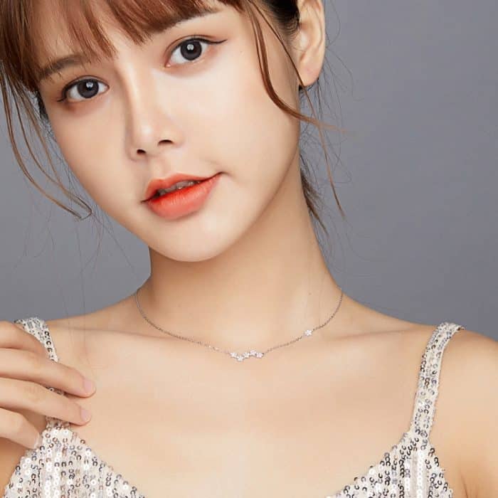 S925 Sterling Silber Brilliant Stars Frauen Nacklace Schmuck – Bild 8