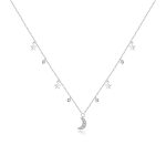 S925 Sterling Silber Dream Star Moon Zirkon Frauen Nacklace Schmuck