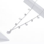 S925 Sterling Silber Dream Star Moon Zirkon Frauen Nacklace Schmuck – Bild 2