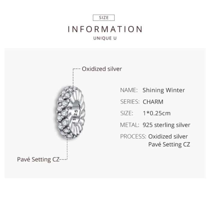 S925 Sterling Silber Shining Winter Zirkon Perlen DIY Armband Halskette Zubehör – Bild 4