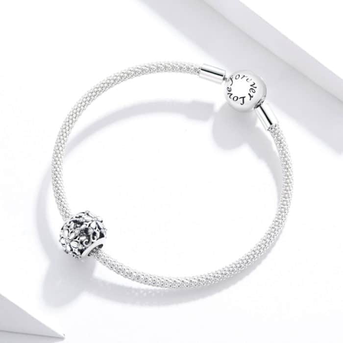 S925 Sterling Silber hohle Schneeflocke Perlen DIY Armband Halskette Zubehör – Bild 7