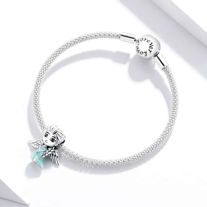 EDA008631_6.jpg S925 Sterling Silber Schneeflocke Elf Mädchen Perlen DIY Armband Halskette Zubehör – Bild 7