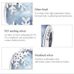 S925 Sterling Silber Kristall Schneeflocke Perlen DIY Armband Halskette Zubehör – Bild 5