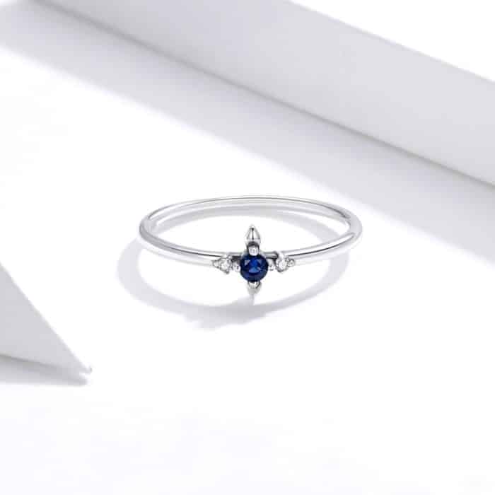 S925 Sterling Silber Einfacher Kreuz Damen Zirkon Ring – Bild 3