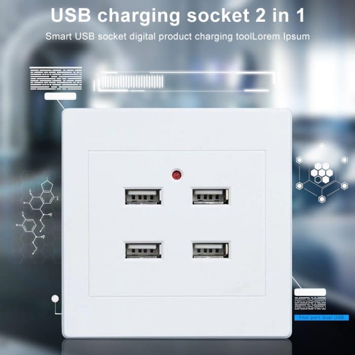 5V 3.1A 4 Anschlüsse USB-Wandladegerät Adapter Dock Station Socket Power Panel, 36V Eingang – Bild 3