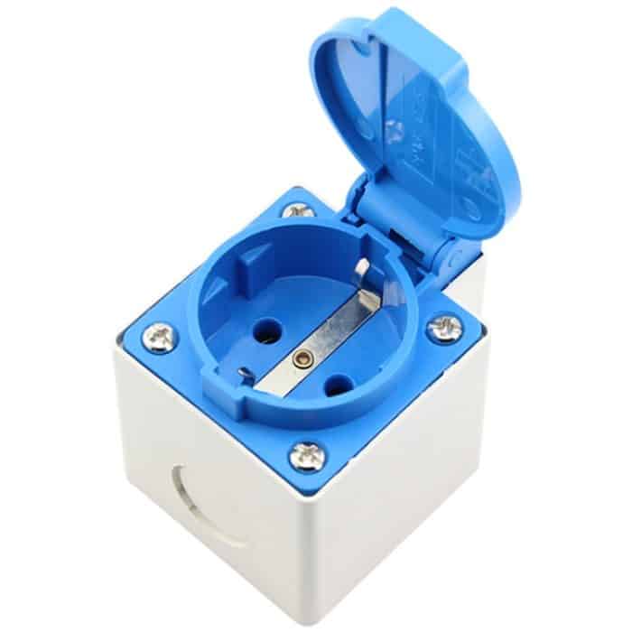 Outdoor IP44 wasserdichte Steckdose mit Klappdeckel, EU-Stecker – Bild 1