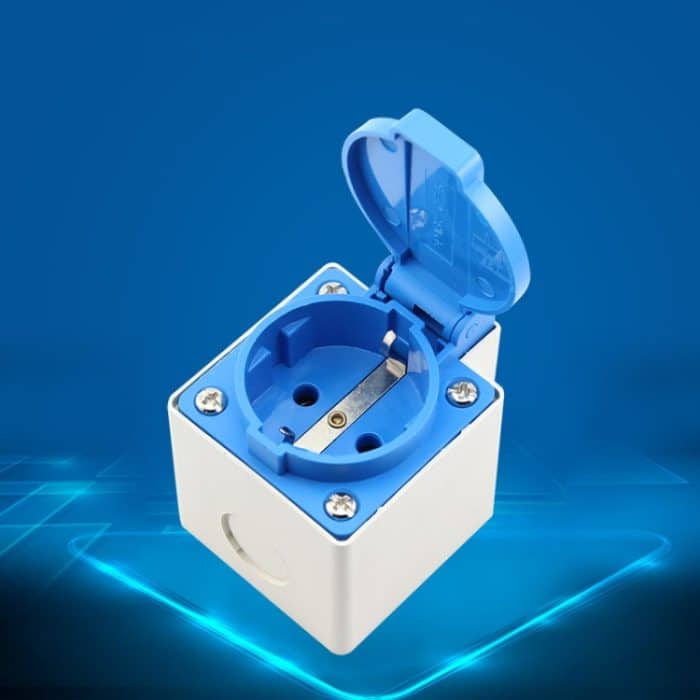 Outdoor IP44 wasserdichte Steckdose mit Klappdeckel, EU-Stecker – Bild 6