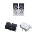 IP44 wasserdichte Doppel-Anschluss Buchse mit Klappdeckel, EU-Stecker – Bild 2