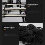 Startseite Einfache dreieckige mechanische Zahnräder-Wanduhr im europäischen Stil, Black, Silver – Bild 4