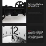 Startseite Einfache dreieckige mechanische Zahnräder-Wanduhr im europäischen Stil, Black, Silver – Bild 5