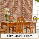 Horizontaler großer Backstein Kreative 3D-Steinziegel-Dekoration Tapetenaufkleber Schlafzimmer Wohnzimmer Wand Wasserdichte Tapetenrolle, Größe: 45 x 1000 cm