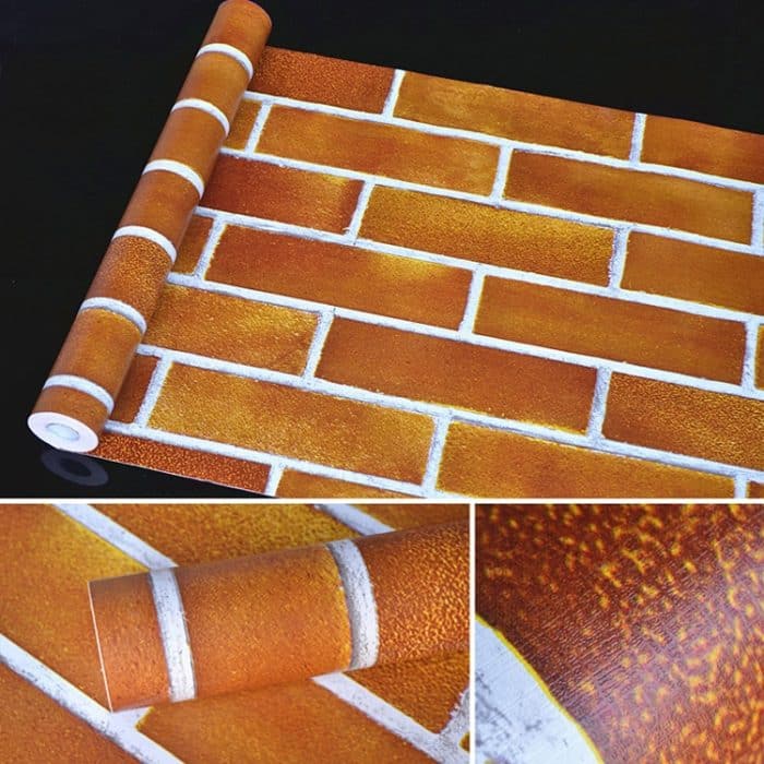 Horizontaler großer Backstein Kreative 3D-Steinziegel-Dekoration Tapetenaufkleber Schlafzimmer Wohnzimmer Wand Wasserdichte Tapetenrolle, Größe: 45 x 1000 cm – Bild 3