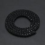 Herren Hip Hop Punk Einreihige Halskette aus Legierung mit Kristalleinlage, Größe: 24 Zoll – Bild 3