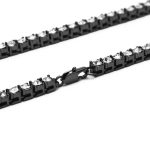 Herren Hip Hop Punk Einreihige Halskette aus Legierung mit Kristalleinlage, Größe: 24 Zoll – Bild 7