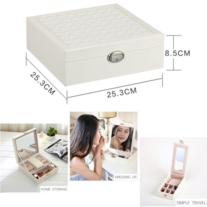 Schmuckschatulle aus Holz für Halsketten und Ringe, großer Schmuckschrank, Geschenkbox – Bild 4