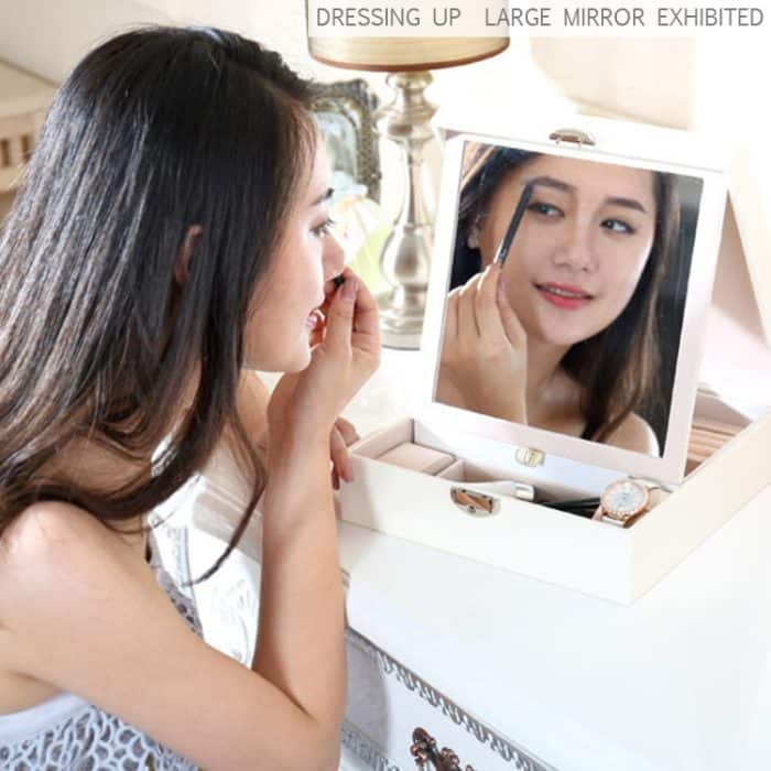 Schmuckschatulle aus Holz für Halsketten und Ringe, großer Schmuckschrank, Geschenkbox – Bild 7