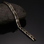 Europa und Amerika Stil Mode Männer Schmuck Edelstahl + Goldbeschichtung Magnetisches Gesundheitsarmband, Größe: 12 mm * 22 cm (Schwarz + Gold) – Bild 3