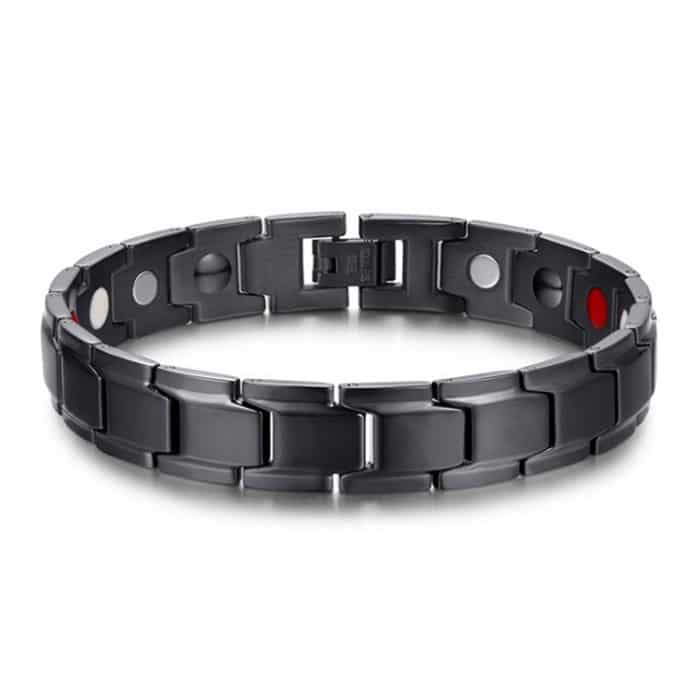Europa und Amerika Stil Mode Männer Schmuck Edelstahl + Schwarz Überzug Magnetic Health Armband, Größe: 12mm * 22cm (Schwarz) – Bild 2