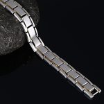 Europa und Amerika Stil Mode Männer Schmuck Edelstahl + Goldbeschichtung Magnetic Health Armband, Größe: 12mm * 22cm (Stahl + Silber) – Bild 3
